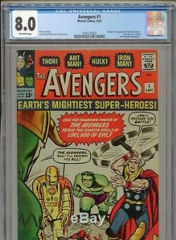 1963 Marvel Avengers #1 1st Appearance Avengers Cgc 8.0 Off-white