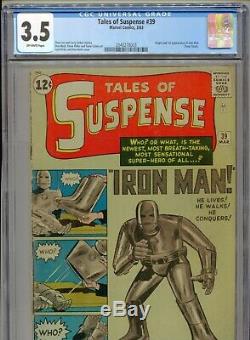 1963 Marvel Tales Of Suspense #39 1st Appearance Iron Man Cgc 3.5 Off White