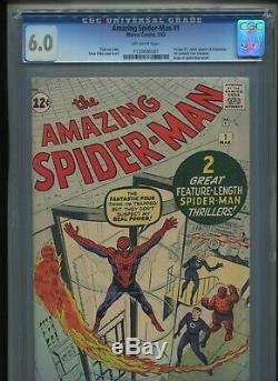1963 Marvel The Amazing Spider-man #1 Cgc 6.0 Off White No Chipping Unpressed