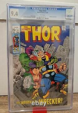 1969 Marvel Thor #171 CGC 9.4 Wrecker Appearance White Pages Old CGC