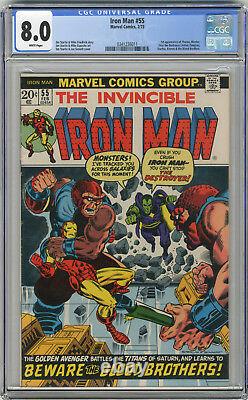 1973 Iron Man 55 CGC 8.0 1st Thanos White Pages