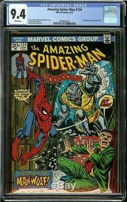 AMAZING SPIDER-MAN #124 (1975) CGC 9.4 1st APPEARANCE MAN-WOLF WHITE PAGES NM