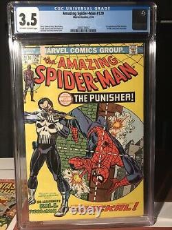 AMAZING SPIDER MAN 129 CGC 3.5 OW To White Pages. First Appearance The Punisher