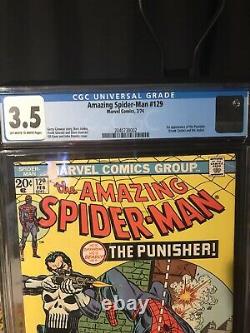 AMAZING SPIDER MAN 129 CGC 3.5 OW To White Pages. First Appearance The Punisher