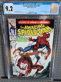 AMAZING SPIDER-MAN #361 CGC 9.2 WHITE Pages1st Full Carnage! Auction