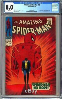 AMAZING SPIDER-MAN #50 CGC 8.0 WHITE PAGES VF 1st KINGPIN WILSON FISK