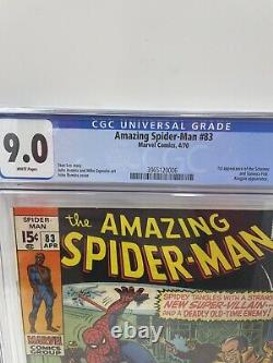 AMAZING SPIDER-MAN #83 CGC 9.0 WHITE Pages 1st Schemer app Marvel Bronze Comic