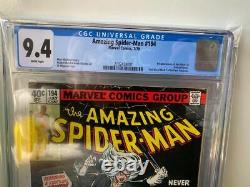 Amazing SpiderMan #194 KEY 1st Black Cat CGC 9.4 NM WHITE PAGES