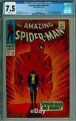 Amazing SpiderMan 50 CGC 7.5 1st Kingpin 1967 WHITE Pages CGC @Guardian Comics
