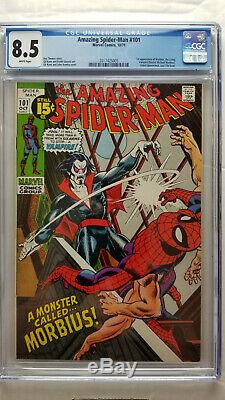 Amazing Spider-Man #101 CGC 8.5 VF+ 1st App Morbius WHITE