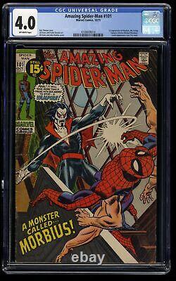 Amazing Spider-Man #101 CGC VG 4.0 Off White 1st Appearance Morbius! Marvel 1971