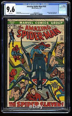 Amazing Spider-Man #105 CGC NM+ 9.6 White Pages Spider Slayer! Marvel 1972