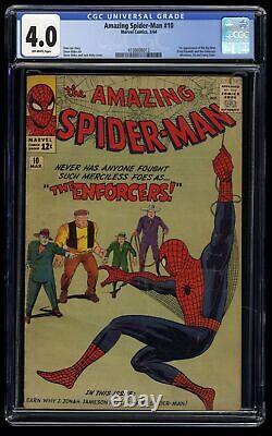 Amazing Spider-Man #10 CGC VG 4.0 Off White 1st Appearance Enforcers! Marvel