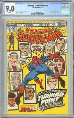 Amazing Spider-Man #121 CGC 9.0 WHITE PAGES 1973 2123965024 Death of Gwen Stacy