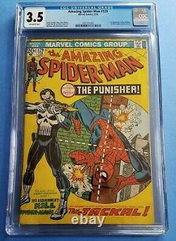 Amazing Spider-Man #129 CGC 3.5 Off-White Pgs 1st Appearance The Punisher KEY