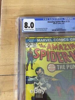 Amazing Spider-Man 129 CGC 8.0 OW To White Pgs. First Punisher Frank Castle