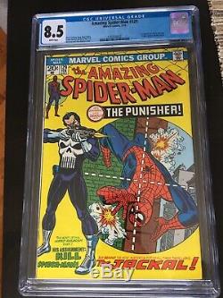 Amazing Spider-Man 129 CGC 8.5 White Pages VF+ 1st Punisher Nice Gloss