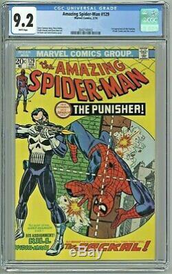 Amazing Spider-Man #129 CGC 9.2 White Pages 1st app Punisher Key Issue 1974