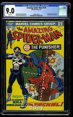 Amazing Spider-Man #129 CGC VF/NM 9.0 White Pages 1st Punisher