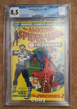 Amazing Spider-Man #129 Vol 1 1st App of the Punisher WHITE PAGES CGC 8.5
