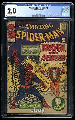 Amazing Spider-Man #15 CGC GD 2.0 Off White 1st Kraven the Hunter! Marvel 1964