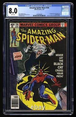 Amazing Spider-Man #194 CGC VF 8.0 White Pages 1st App Black Cat! Marvel 1979