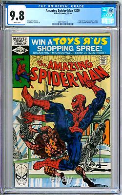 Amazing Spider-Man 209 CGC Graded 9.8 NM/MT White Marvel Comics 1980