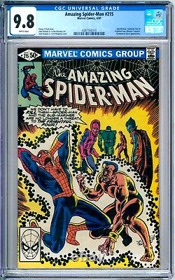 Amazing Spider-Man 215 CGC Graded 9.8 NM/MT White Marvel Comics 1981