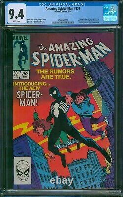 Amazing Spider-Man #252? CGC 9.4 White Pages? 1st Black Costume! Marvel 1984