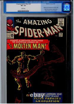 Amazing Spider-Man #28 CGC 8.5 WHITE Origin & 1st Molten Man RARE high grade