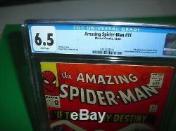 Amazing Spider-Man #31 CGC 6.5 with WHITE PAGES from 1965! 1st Gwen Stacy not CBCS