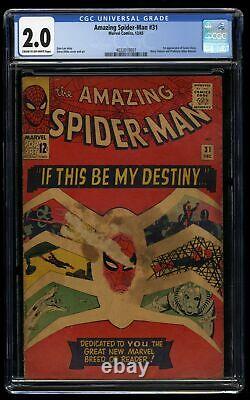 Amazing Spider-Man #31 CGC GD 2.0 Cream To Off White 1st Gwen Stacy! Marvel 1965