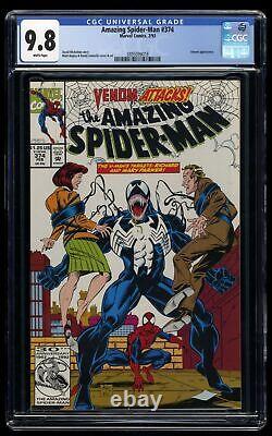 Amazing Spider-Man #374 CGC NM/M 9.8 White Pages Venom Appearance! Marvel 1993