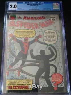 Amazing Spider-Man 3 CGC 2.0 OWithWhite Pages! First Doctor Octopus