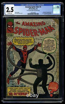 Amazing Spider-Man #3 CGC GD+ 2.5 Off White 1st Doctor Octopus