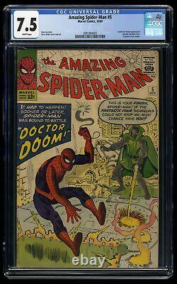 Amazing Spider-Man #5 CGC VF- 7.5 White Pages Doctor Doom! Marvel