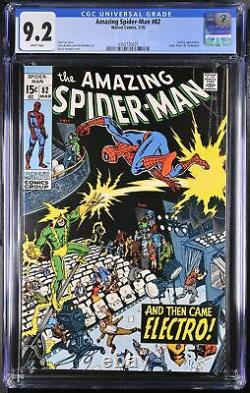 Amazing Spider-Man #82 CGC NM- 9.2 White Pages Electro Appearance! Marvel 1970