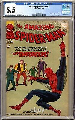Amazing Spider-man #10 Cgc 5.5 Off-white Pages Marvel Comics 1964