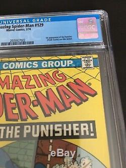 Amazing Spider-man 129 CGC 8.0 WHITE Pgs. 1st Punisher Nice Copy No Reserve
