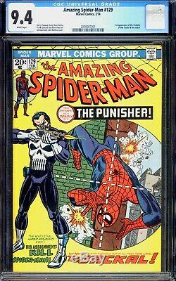 Amazing Spider-man 129 CGC 9.4 NM Near Mint White Pages Marvel 1974 1st Punisher