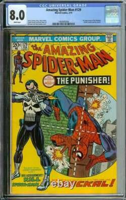 Amazing Spider-man #129 Cgc 8.0 White Pages // 1st Appearance Of Punisher