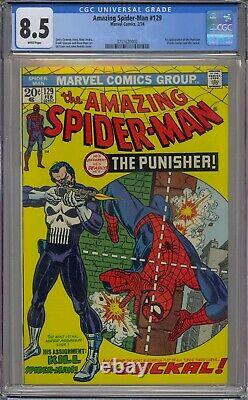 Amazing Spider-man #129 Cgc 8.5 1st Punisher Jackal White Pages