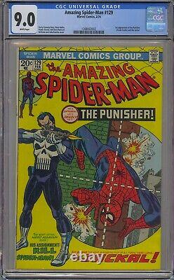 Amazing Spider-man #129 Cgc 9.0 1st Punisher Jackal White Pages