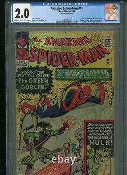 Amazing Spider-man 14 Cgc 2.0. 1st Green Goblin Light Tan To Off-white Pages