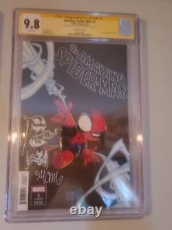 Amazing Spider-man #1 Cgc 9.8 White Pages Ss Signed Skottie Young Marvel 2022