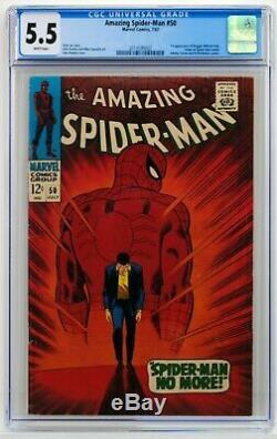 Amazing Spider-man #50 CGC 5.5 White Pages! First Kingpin! Spidey origin retold