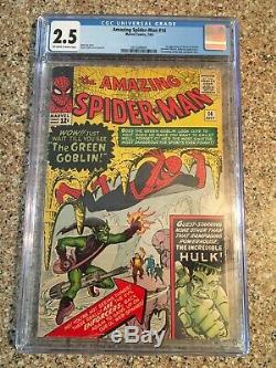 Amazing Spiderman 14 CGC 2.5 OWithWhite Pages! First Green Goblin! Outstanding