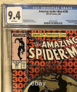 Amazing Spiderman #300 1st Full App & Origin of Venom CGC Graded 9.4 White Pages
