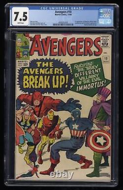 Avengers #10 CGC VF- 7.5 White Pages 1st Appearance Immortus! Marvel 1964