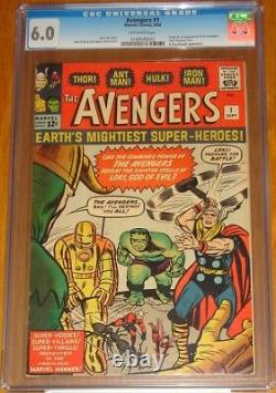 Avengers #1 Cgc Fn (6.0) Off White Pages Marvel Comics September 1963 (sa)